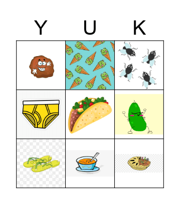 YUCKY Food! Bingo Card