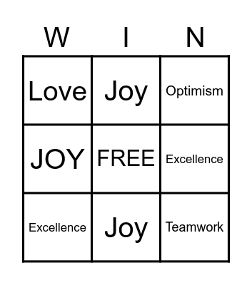 Life Academy Bingo Card