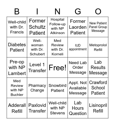 IDX Bingo Card