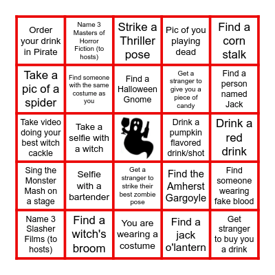 Boos & Booze Pub Crawl Bingo Card