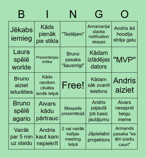 Monthly meet bingo! Bingo Card