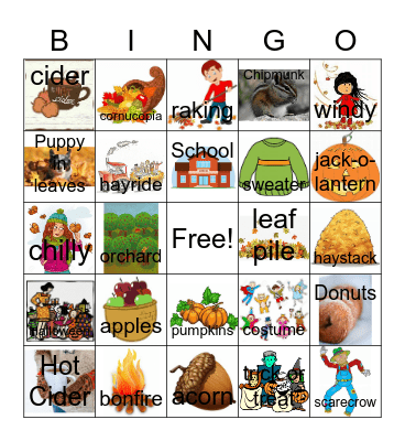 October Bingo Card