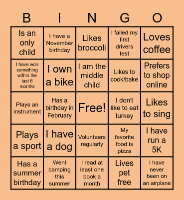 November Staff Bingo Card