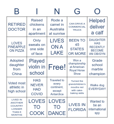 MIX & MINGLE Bingo Card