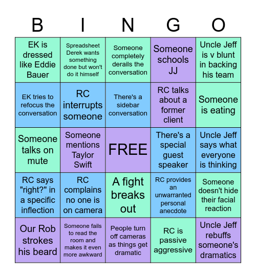 Growth Team Bingo Card