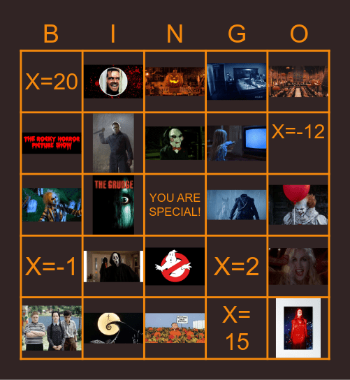 Halloween Movie Bingo Card