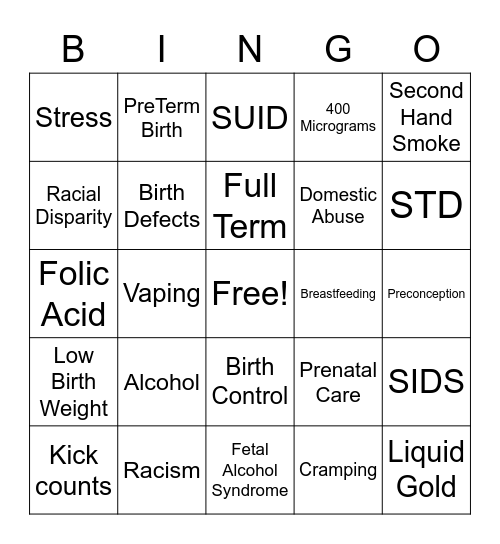 Community Voice Bingo Card