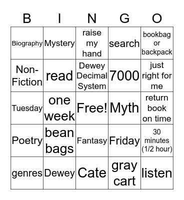 LIBRARY BINGO Card