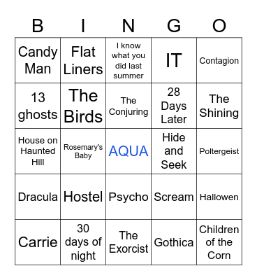Halloween Horror Bingo Card