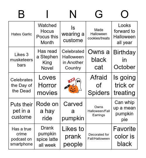 Fall BINGO Card