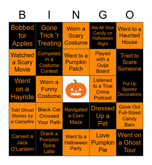 NA West Halloween Bingo Card