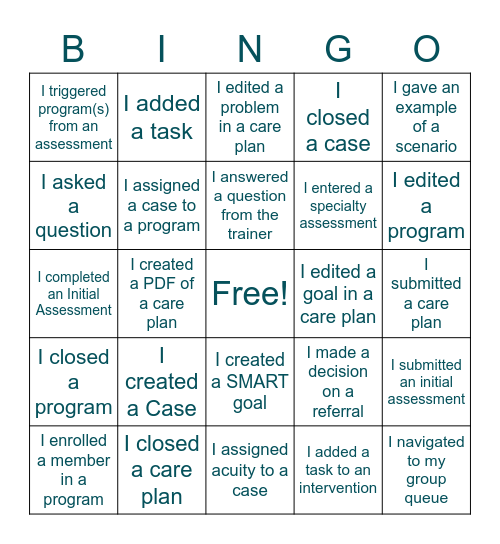 BINGO- Partners CM Bingo Card