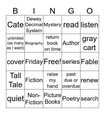 LIBRARY BINGO Card