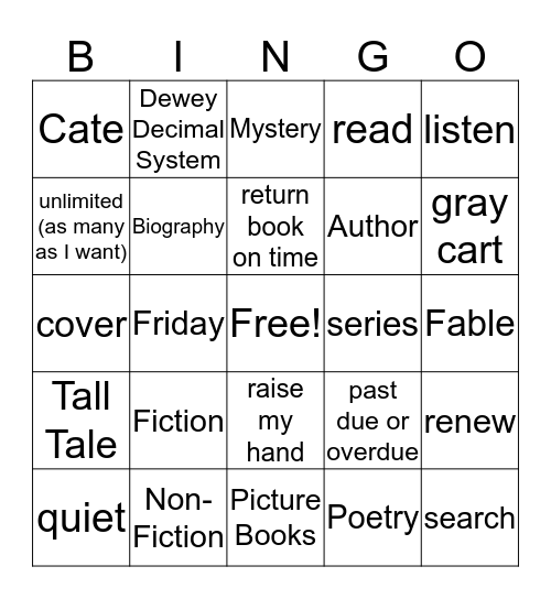 LIBRARY BINGO Card