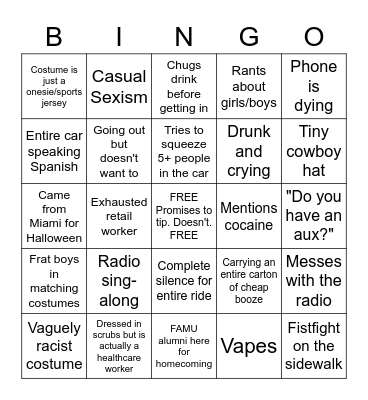 @ride_trips Halloween Bingo Card