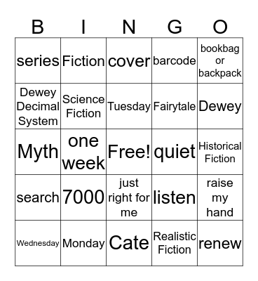 LIBRARY BINGO Card