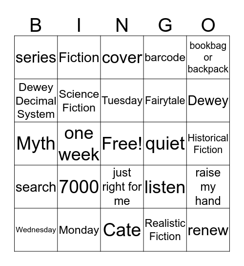 LIBRARY BINGO Card