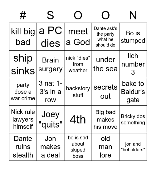 seafaring Bingo Card