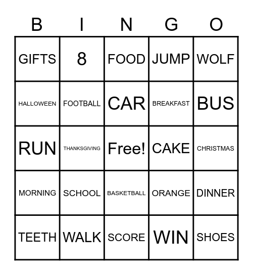 JAYDEN'S 8TH BIRTHDAY Bingo Card