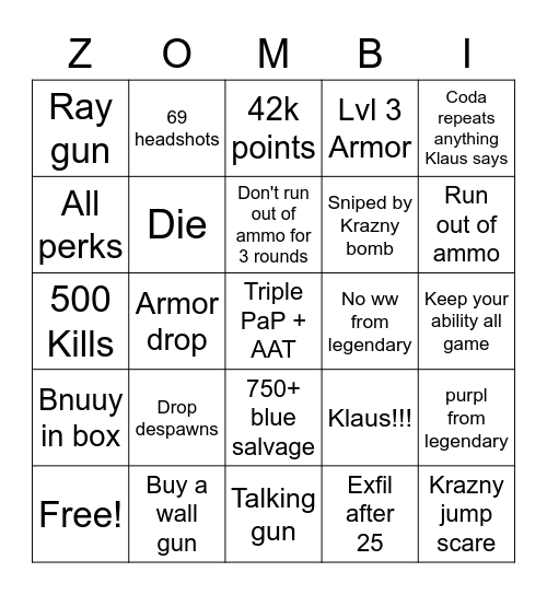 Mauer Bingo Card