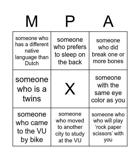 (Fill in the name in the box) and Find... Bingo Card