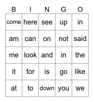 Word of the Day Bingo 4 Bingo Card