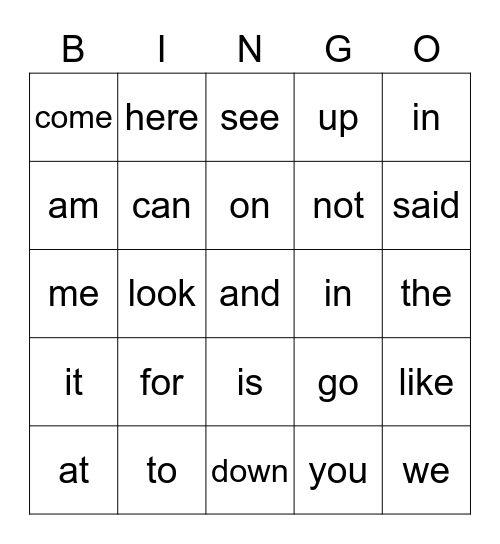 Word of the Day Bingo 4 Bingo Card