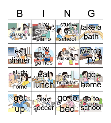 What time do you~? Bingo Card