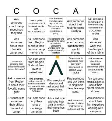 COCACON 2022 Bingo Card