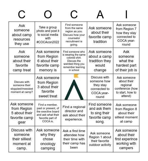 COCACON 2022 Bingo Card