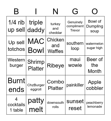 MAC'S   BINGO Card