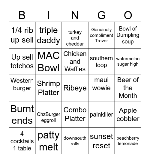 MAC'S   BINGO Card