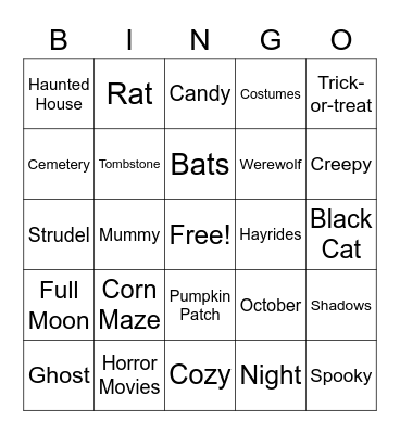 Spooktacular Bingo Card