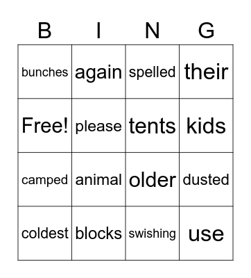 Unit 4 11/3/22 Bingo Card