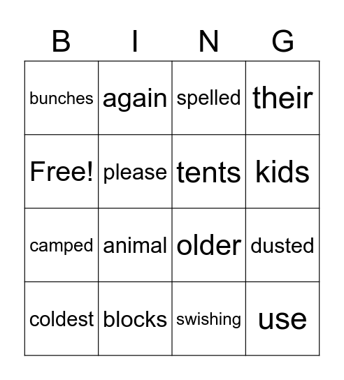 Unit 4 11/3/22 Bingo Card