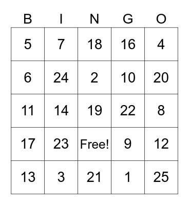 Chinese Grammar Bingo Card