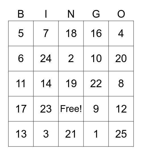 Chinese Grammar Bingo Card