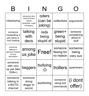 rumble studio discord (all chats you find must be from atleast 5 minutes ago) Bingo Card