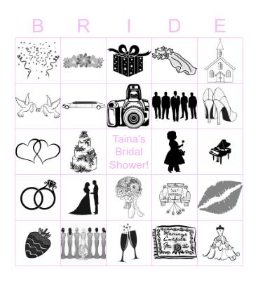 Bridal Bingo Card