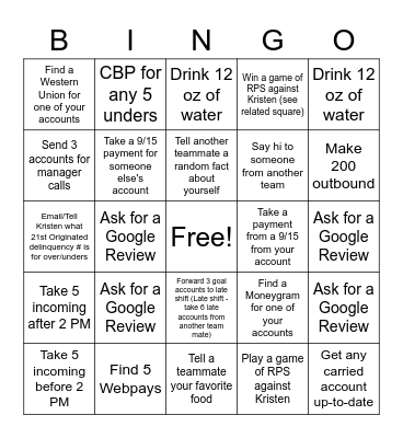 Thames Portfolio Bingo Card