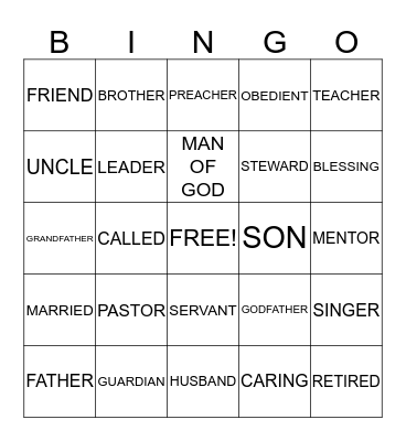 PASTOR'S BIRTHDAY Bingo Card