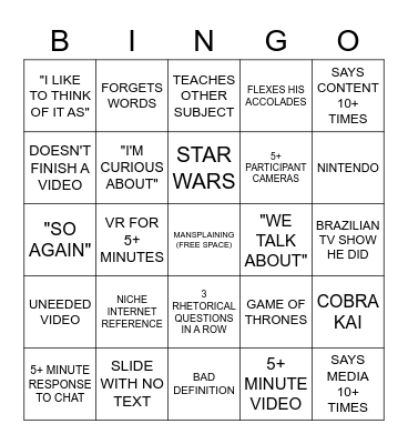ARTHUR PROTASIO BINGO!! Bingo Card