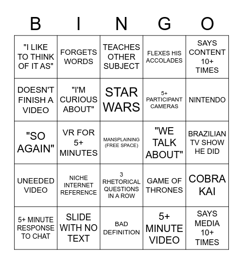 ARTHUR PROTASIO BINGO!! Bingo Card