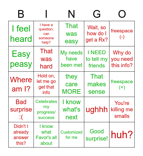 Onboarding Day Bingo Card