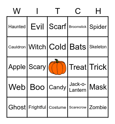 Halloween Bingo Card