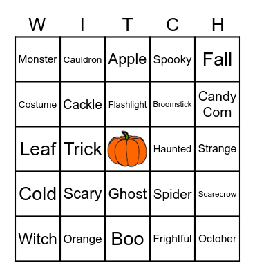 Halloween Bingo Card