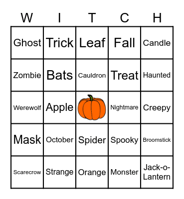Halloween Bingo Card