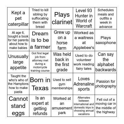 Ferrante BINGO...how well do you know your co-workers??? Bingo Card