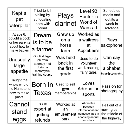 Ferrante BINGO...how well do you know your co-workers??? Bingo Card