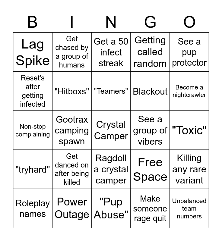 Kaiju Paradise Bingo Card